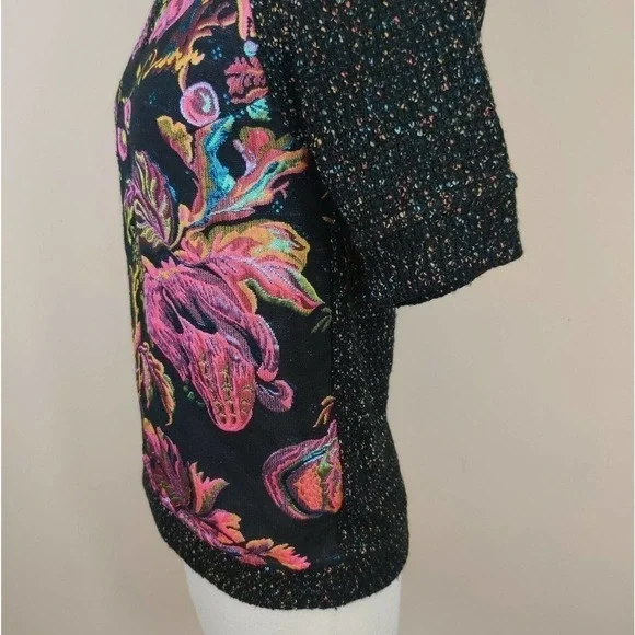Anthropologie James Coviello Brocade & Knit Short Sleeve Top - Picture 6 of 9